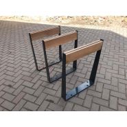 Support et appuis vélos en acier renforcé 8mm et bois de Mélèze - Design contemporain Wood City_1