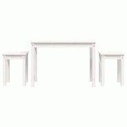 Tables gigognes 3 pcs Blanc Bois de pin massif Modèle Jardin Luxe Prime - 824979