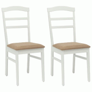 VidaXL Chaise de salle à manger 2 pcs Blanc et marron Modèle Atlas Prestige - 42020499