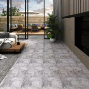 Vidaxl planches de plancher pvc 5,02 m² 2 mm autoadhésif marron ciment 146559