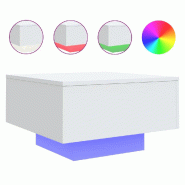 VidaXL Table basse avec lumières LED blanc 55x55x31 cm Modèle Atlas Infinite Minimal - 836574