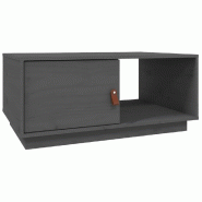 Décoshop26 - Table basse avec espace de rangement design minimaliste 80 x 50 x 35,5 cm bois massif de pin gris DEC039202 - gris Bois massif 300026425
