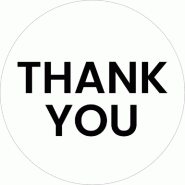 Etiquette cadeau adhésive Thank you blanc/noir Ø35mm - par 500