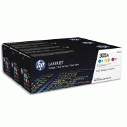 Hp 305A - Pack de 3 cartouches de toner C/M/J authentique - violet CF370AM