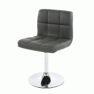 Mendler Chaise de salle à manger Kavala, chaise de cuisine, pivotante MVG-certifié ~ similicuir gris, pied chromé - gris matière synthétique 74409