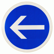 Panneau prescription temporaire BK21-2 - Obligation de tourner à gauche avant le panneau Panneau prescription temporaire BK21-2 - Obligation de tourner à gauche avant le panneau