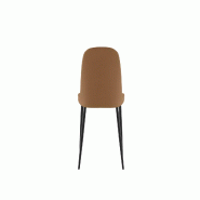 Stones Chaise de salle à manger Tamara, moderne, revêtement doux au toucher, bordeaux, pieds en métal noir, design élégant, 45 x 52 x 85 cm - Sed