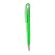 Stylo à bille Trendy - plastique poli vert citron - embout argenté - encre bleue Stylo à bille Trendy - plastique poli vert citron - embout argenté - encre bleue