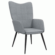 VidaXL Chaise de relaxation Gris clair Tissu Modèle Vega StudioDesk Plus - 327941