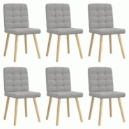 VidaXL Chaises à Manger Lot De 6 Gris Nuage Tissu - gris 8721158569158 VidaXL Chaises à Manger Lot De 6 Gris Nuage Tissu - gris 8721158569158