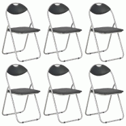 VidaXL Chaises pliantes à manger lot de 6 noir similicuir Modèle Orion Master Panorama - 278594
