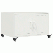 VidaXL Table basse blanc 68x50x43,5 cm acier Modèle Harmonie Pro - 846691