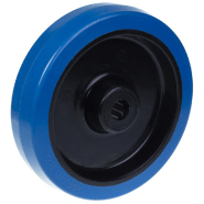 Roue de 200 mm avec caoutchouc élastique bleu sur centre en nylon Roue de 200 mm avec caoutchouc élastique bleu sur centre en nylon