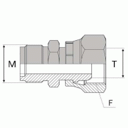 Adaptateur droit mâle agricole 18 x 1,5 X femelle 24° - 18X150 , 20X150 , 13.25