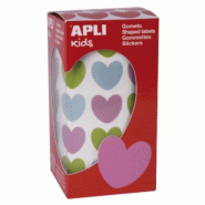 Apli 900 gommettes coeurs, 20x18 mm, en rouleau, coloris assortis (3) - 8410782167969