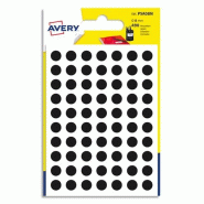 AVERY Lot de 10 Etui de 490 pastilles adhésives, diamètre 8 mm, coloris noir (7 feuilles / cdt) - 5014702087677