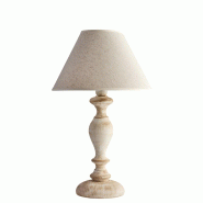 Bonetti Illumina Cascina Lampe en bois blanc et gris tourterelle 1 lumière avec abat-jour dm.35 H.57 d.35 BL265-LM-BT - blanc 8050713217853