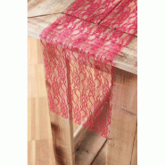 Chemins de table dentelle rouge 19cm x 3,1 m -par 3