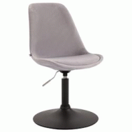 Décoshop26 - Chaise de salle à manger x1 pivotante hauteur réglable en velours gris et pied trompette en métal noir 10_0003500 - gris 3000251616606 Décoshop26 - Chaise de salle à manger x1 pivotante hauteur réglable en velours gris et pied trompette en métal noir 10_0003500 - gris 3000251616606