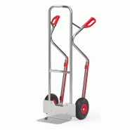 Diable Charges Hautes - Structure en acier - Charge 200 kg - Poignées de sécurité - Roues gonflables, caoutchouc ou increvables - Bavette tôle acier - Hauteur 1300 mm - Largeur 580 mm - Revêtement époxy bleu - Fabriqué en Allemagne_0