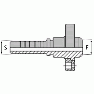 Embouts à brides Poclain® Femelle - Cône 64° - Droit (SFPF) - SBPF000817 - Livré avec bride carrée 4 trous ou bride ovale 2 trous