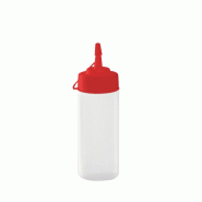 GILAC Biberon à sauce col large – bouchon couleurs HACCP – 0.25 L et 0.75 L - .25 L - Rouge G022509 - rouge 3573678704008