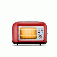 Grille Pain Double Fente Avec Fenetre Toasteo Glass Red Kitchencook - 3662738044304 Grille Pain Double Fente Avec Fenetre Toasteo Glass Red Kitchencook - 3662738044304