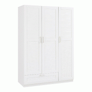 Helloshop26 - Armoire étagère meuble de rangement de chambre 7 étagères 1 tiroirs MDF 176 x 120 x 52 cm blanc 03_0008871 - blanc Bois manufacturé