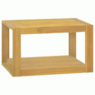 Helloshop26 - Armoire murale de salle de bain 60 x 45 x 35 cm rangement pratique style moderne en bois de teck naturel 02_0046961 - Bois massif 300023