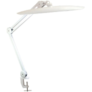 Lampe de bureau blanche – Waldmann: double bras, tête de lampe ronde