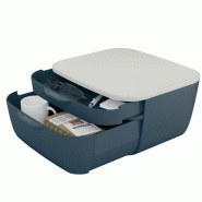 LEITZ Bloc de classement Cosy 2 tiroirs, en polystyrène choc, coloris gris/gris clair - gris plastique 53570089