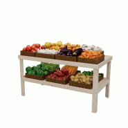 LES ARTISANS DU BOIS Table de présentation teinté verni chanvre l120xp60xh82cm - Bois massif 1RET0744B