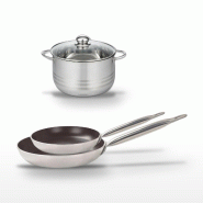 Lot Poêles 28/32 cm & Faitout 24 cm Elo Bistro Line - noir 3176239986013