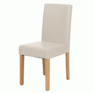 Mendler Chaise de salle à manger Littau, chaise de cuisine, similicuir ~ blanc, pieds clairs - blanc matière synthétique 74393 Mendler Chaise de salle à manger Littau, chaise de cuisine, similicuir ~ blanc, pieds clairs - blanc matière synthétique 74393