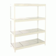 PROREGAL Étagère pour Charges Lourdes BIG METAL YETI FOUR | HxLxP 200x120x45cm | 400kg par Niveau | Blanc - blanc métal RS24-110 PROREGAL Étagère pour Charges Lourdes BIG METAL YETI FOUR | HxLxP 200x120x45cm | 400kg par Niveau | Blanc - blanc métal RS24-110