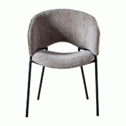 Stamp Reverdy Lot de 4 Fauteuils GINO velours gris chiné - 3661365006105 Stamp Reverdy Lot de 4 Fauteuils GINO velours gris chiné - 3661365006105