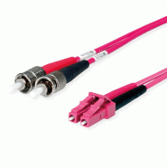 TELEGÄRTNER Câble adaptateur duplex 50/125 OM4, 2x ST, 1x LC Duplex, violet, 5 m_0