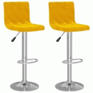 VidaXL Tabourets De Bar Lot De 2 Jaune Moutarde Velours - jaune 333694 VidaXL Tabourets De Bar Lot De 2 Jaune Moutarde Velours - jaune 333694