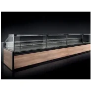 Vitrine réfrigérée service arrière de grande capacité - en version groupe logé ou déporté - pour boucherie, charcuterie, sandwicherie, traiteur et fromagerie -MERISIER