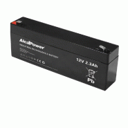 Alcapower Batterie rechargeable étanche AGM 12V 2,3 Ah - Idéale pour les alarmes, les onduleurs et les jouets - Connexion Faston T1 - noir 805532321