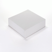 Boîte pâtissière en carton blanc 25x25x8cm - lot de 50, rigide et économique