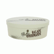 Boite carton ronde empilable "Balade gourmande" Ø26x9cm - par 20