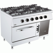 Cuisiniere a gaz professionnelle 6 bruleurs avec four à gaz 1200x700 - P7178.0420