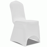 Décoshop26 - Housse de chaise extensible 100 pcs Blanc DEC022501 - blanc 3001285669606
