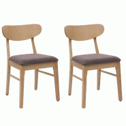 Décoshop26 - Lot de 2 chaises de salle à manger cuisine avec dossier en tissu taupe et structure en bois 04_0007382 - 3000262094486 Décoshop26 - Lot de 2 chaises de salle à manger cuisine avec dossier en tissu taupe et structure en bois 04_0007382 - 3000262094486