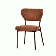Duko - Chaise empilable en tissu brun