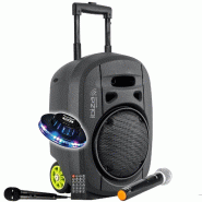 Enceinte Active Portable IBIZA SOUND PORT8VHF-MKII-TWS, Autonome 8" 400W USB Bluetooth, TWS, 1 Micro VHF+1 Micro Fil, Ovni LED - 3666638041517