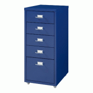 Helloshop26 - Caisson de bureau armoire meuble de rangement à roulettes avec 5 tiroirs 69 x 28 x 41 cm bleu 03_0009099 - 3000224507122