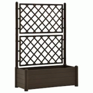 Helloshop26 - Jardinière avec treillis 100 x 43 x 142 cm jardin plantes fleurs PP moka 02_0000810 - 3000071431533 Helloshop26 - Jardinière avec treillis 100 x 43 x 142 cm jardin plantes fleurs PP moka 02_0000810 - 3000071431533