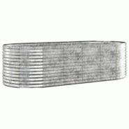 Helloshop26 - Jardinière bac lit surélevé plantes fleurs terrasse jardin de jardin acier enduit de poudre argenté Argent 02_0039704 - 3000218543761 Helloshop26 - Jardinière bac lit surélevé plantes fleurs terrasse jardin de jardin acier enduit de poudre argenté Argent 02_0039704 - 3000218543761